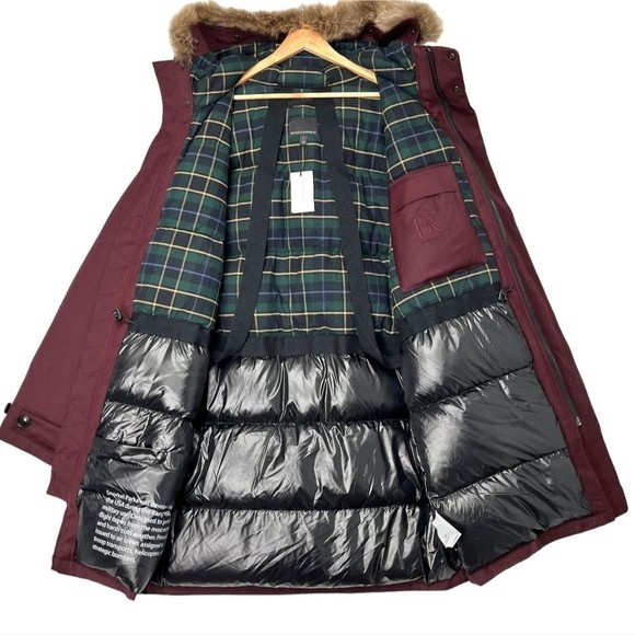 Banana Republic Cima Snorkel Down Parka Coat Mens Sz LT Thigh Length Merlot NWT - Picture 7 of 13